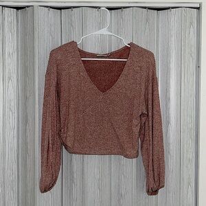 Pink love sleeve v neck top